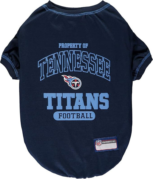 NFL Tennessee Titans Dog T-shirt Medium. - Licensed Shirt for Pets Team Colored with Team Logos- Premium Stretchable Materials for the comfort of your Dog & Cat