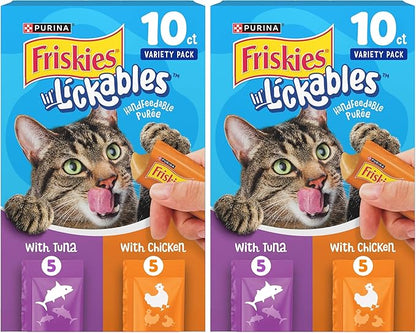 Friskies Purina Lil' Lickables with Chicken or Tuna Variety Pack Lickable Cat Treats  - 5 oz. (Pack of 20)