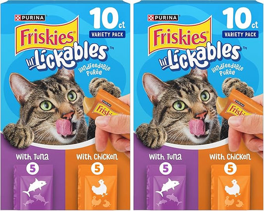 Friskies Purina Lil' Lickables with Chicken or Tuna Variety Pack Lickable Cat Treats  - 5 oz. (Pack of 20)