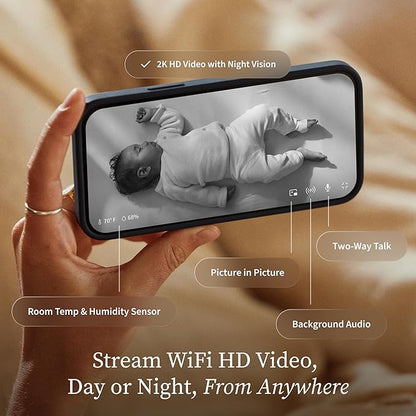 Owlet Dream Sight (Gen 3) Smart Video Baby Monitor | 2K HD Camera w/Night Vision | Detects Crying, Motion & Temperature | Customizable Alerts | Two-Way Talk | Secure Wi-fi