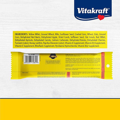 Vitakraft Crunch Sticks for Parrots Apricot and Cherry Flavor Natural Wood Chew Center with Clip Holder Long Lasting Treats for Conures and Parrots - 5.5 oz 2 Sticks