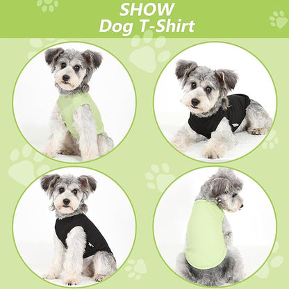 2 Pack Dog Clothes for Small Dogs Summer Dog Shirt Vest Girl Boy Lightweight Puppy T-Shirts Blank Soft and Cool Pet Clothing Sleeveless Medium Large Dog Outfit (Black+Avocado Green, X-Small)