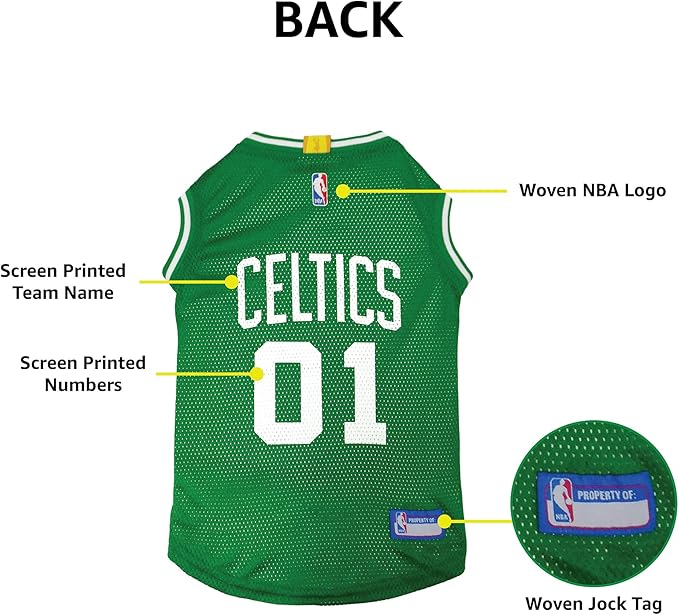 Pets First NBA BOSTON CELTICS DOG Jersey, Medium - Tank Top Basketball Pet Jersey