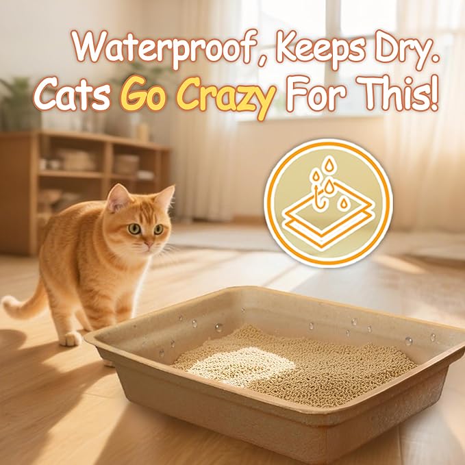 Disposable Litter Boxes for Cats Leak-Proof: 32-Pack Odor Control Sustainable Large Kitty Tray for Travel/Indoor Use