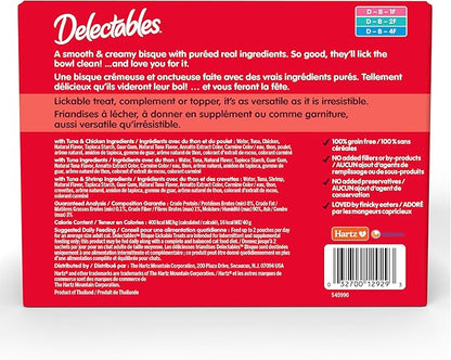 Delectables Lickable Treat Bisque Wet Cat Treat Variety Pack, Food Topper, Hydrating, Grain-Free, No Fillers, No By-Products, No Added Preservatives, 1.4oz Pouch, 30ct
