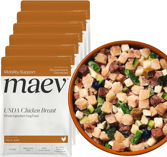 Maev Human-Grade Chicken Dog Food, Hip & Joint Formula, Whole Ingredient, Gluten-Free, High Protein Puppy & Dog Food, 30 lb