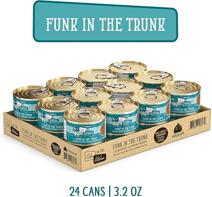 Weruva Cats in The Kitchen, Funk in The Trunk with Chicken in Pumpkin Consomme Cat Food, 3.2oz Can (Pack of 24)