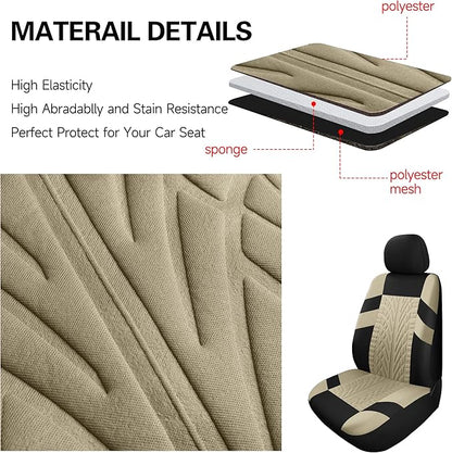 VarCozy Car Seat Covers Front Pair,Universal Cloth for Car,Breathable & Washable SUV, Sedan, Van, Automotive Interior Covers, Airbag Compatible