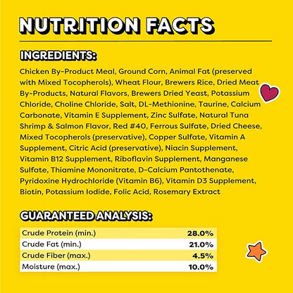 Temptations Cat Treats MixUps Surfer's Delight, Tuna, Shrimp, Salmon Flavor, Crunchy and Soft Cat Treats, 6.3 oz. Pouch (Pack of 10)