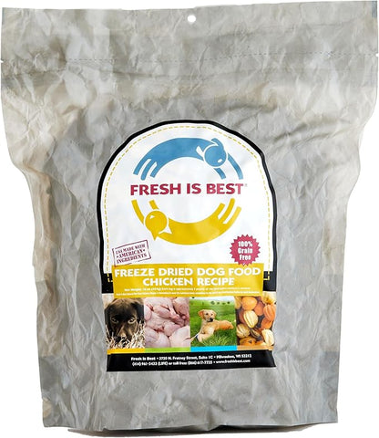 Fresh Is Best Chicken Freeze Dried Dog Food – Raw Dog Food Toppers for Puppies & Adult Canines – High-Protein Freeze Dried Chicken in Resealable Zipper Bag – Made in the USA – 8 oz