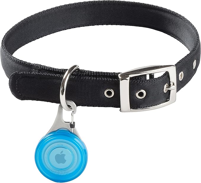 Nite Ize WearAbout Pet Clippable Tracker Holder, Apple AirTag Holder With Locking Carabiner For Pets, Blue