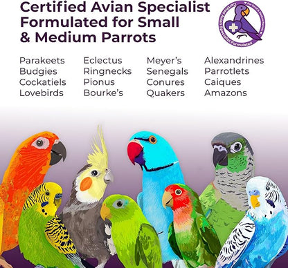 Native Nutrition Organic Parrot Food, USDA Certified, Non-GMO, for Small and Medium Parrots, 2 lbs