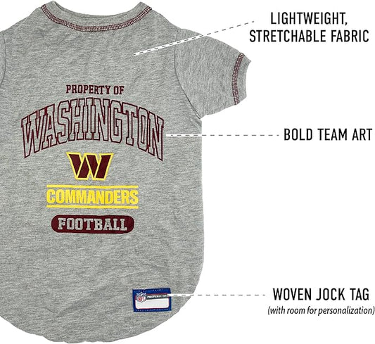 Pets First PET Shirt for Dogs & Cats - NFL Washington Commanders Dog T-Shirt, X-Large. - Cutest Pet Tee Shirt for The Real Sporty Pup! (WAC-4014-XL) (Pack of 2)