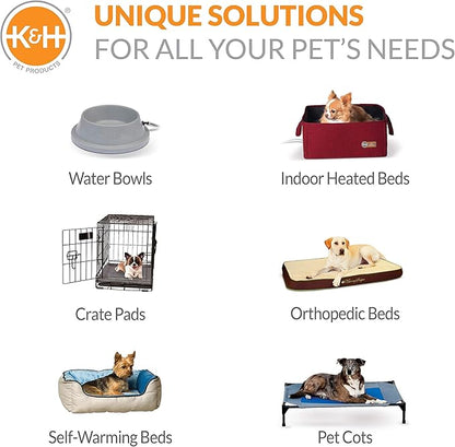 K&H Pet Products Outdoor Elevated Dog Cot, Breathable Cooling Elevated Cot Hammock Pet Bed for XL Dogs, Washable Mesh Cover, Raised Metal Frame, Collapsible, Portable - Extra-Large 50 X 32in Gray