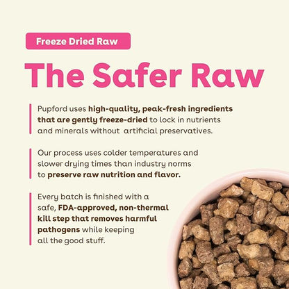 Pupford Good Dog Food, Freeze-Dried Raw, High-Protein, Superfood Ingredients, Vet-Approved, No Fillers or Artificial Additives (Lamb & Salmon Recipe, 25 oz)