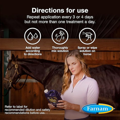 Farnam Repel-X pe Concentrated Fly Spray for Horses, Just Add Water 16 Ounces (Pack of 2)