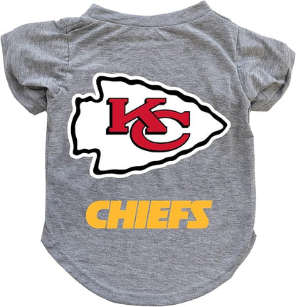 Littlearth NFL Kansas City Chiefs Pet T-Shirt, Team Color, Large