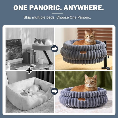 Cat Desk Bed, Desk-Mounted Cat's Perch with 360° Rotation & Adjustable Height, Supports Up to 40LBS, Desktop/Flat Surface Use, Cozy Elevated Kitten Hammock/Nest for Indoor Cats & Home Office