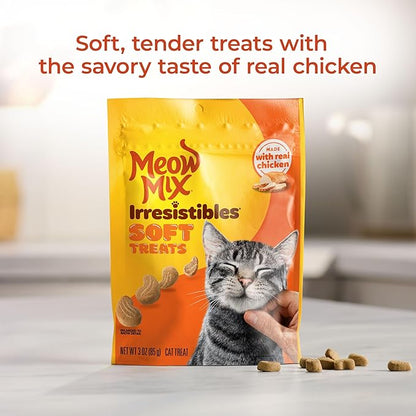 Meow Mix Irresistibles Soft Cat Treats,White Meat Chicken,3 Ounce,(Pack of 10)