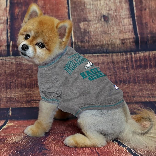 NFL Philadelphia Eagles Dog T-shirt Small. - Licensed Shirt for Pets Team Colored with Team Logos- Premium Stretchable Materials for the comfort of your Dog & Cat