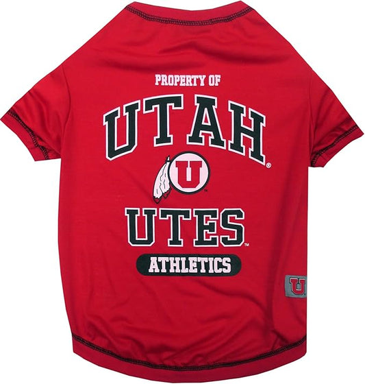 Pets First Collegiate UTAH UTES Dog T-Shirt, X-Small. - Licensed Shirt for Pets Team Colored with Team Logos.- Premium Stretchable Materials for the Comfrot of your Dog & Cat.