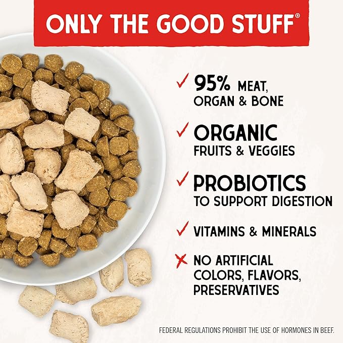 Stella & Chewy's Freeze-Dried Raw Beef Meal Mixers- Dog Food Topper and Mixer - Made with 95% Grass-Fed Beef, Organs & Bone - Perfect for Picky Eaters - Grain-Free - 1 oz (Pack of 2)