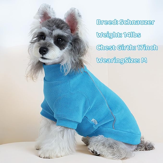 XPUDAC 4 Pack Dog Sweaters Fleece Dog Sweatshirt Winter Pet Clothes for Small Medium Dogs Boy Girl Pullover Puppy Christmas Outfits Cat Apparel, Grey, Blue, Navy, Green, L