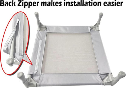 Pozico Elevated Pet Bed with Breathable Mesh for Small Cat and Dog, Raised Cooling Pet Cot for Puppy and Kitty, 18.9x18.9 inch (Gray Bed)