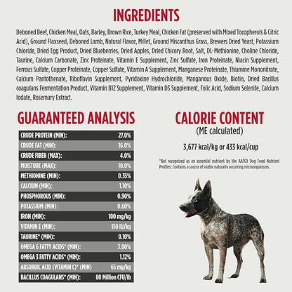 Nulo Frontrunner Dry Dog Food - Adult High-Protein Beef, Barley & Lamb Recipe, Natural Kibble with Ancient Grains, Probiotics, Taurine, Omega 3 for Small, Medium and Large Breeds, 25lb Bag