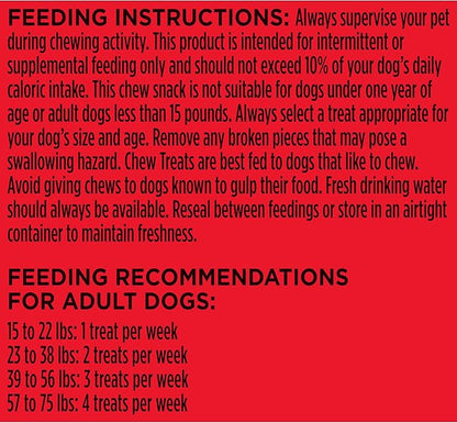 Milk-Bone Comfort Chews, Dog Treats with Unique Chewy Texture and Real Beef, 9 Chews (Pack of 4)