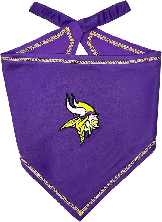 Pets First NFL Minnesota Vikings TIE Bandana, Size Small/Medium. Dog Bandana Scarf Bib for Pet Cat Dog. The Ultimate Game-Day, Party Bandana