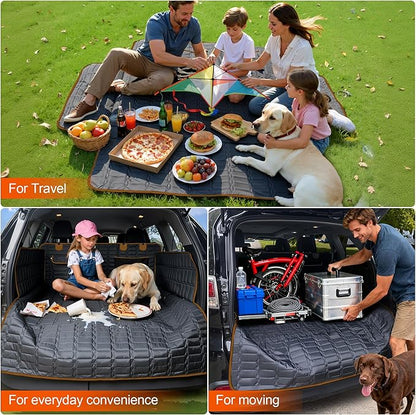 Reliadura SUV Cargo Liner for Dogs, Waterproof Pet Cargo Cover Dog Seat Cover for SUVs Sedans Vans with Bumper Flap Protector, Scrachproof Non-Slip Large Size Dog Seat Mat Universal Fit (Brown)