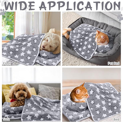 Namalu Pet Bed Mats with Puppy Dog Blankets and Pillows for Cats Puppy Bed Warm Sleep Mat Fleece Blanket Fluffy Pet Calming Toy Half Donut U Shaped Neck Pillow for Small Dogs and Cats
