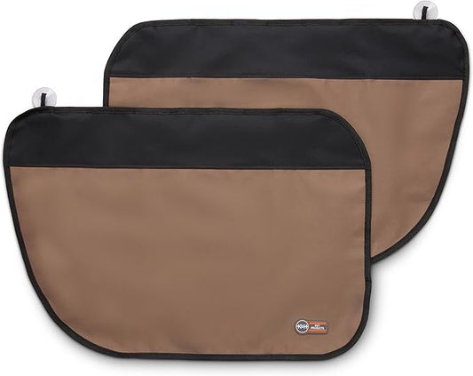 K&H Pet Products Car Door Protector for Dogs, 2 Pack Waterproof Interior Pet Car Door Protector from Dog Scratching, Stay Put Cover Design, Fits Most Vehicles, Washable - 27 x 19in Tan