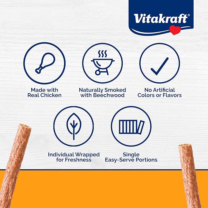 Vitakraft Treaties Dog Treat, Smoked Chicken Recipe with Pumpkin, Value-Pack, 16 Count