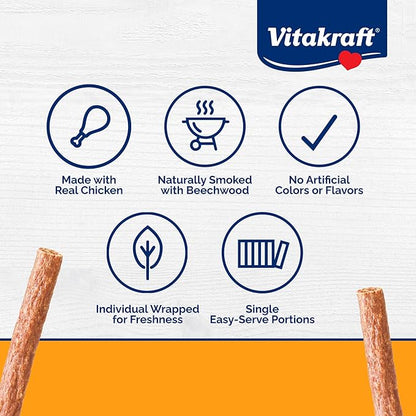 Vitakraft Treaties Dog Treat, Smoked Chicken Recipe with Sweet Potatoes, Value-Pack, 16 Count