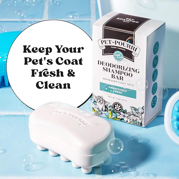 Poo-Pourri Deodorizing Shampoo Bar for Dogs & Cats– Moisturizing Skin & Coat Formula – Plant Based Ingredients – Vet Recommended – Paraben & Sulfate-Free No Harsh Chemicals – Bar Shampoo for Pet Odor