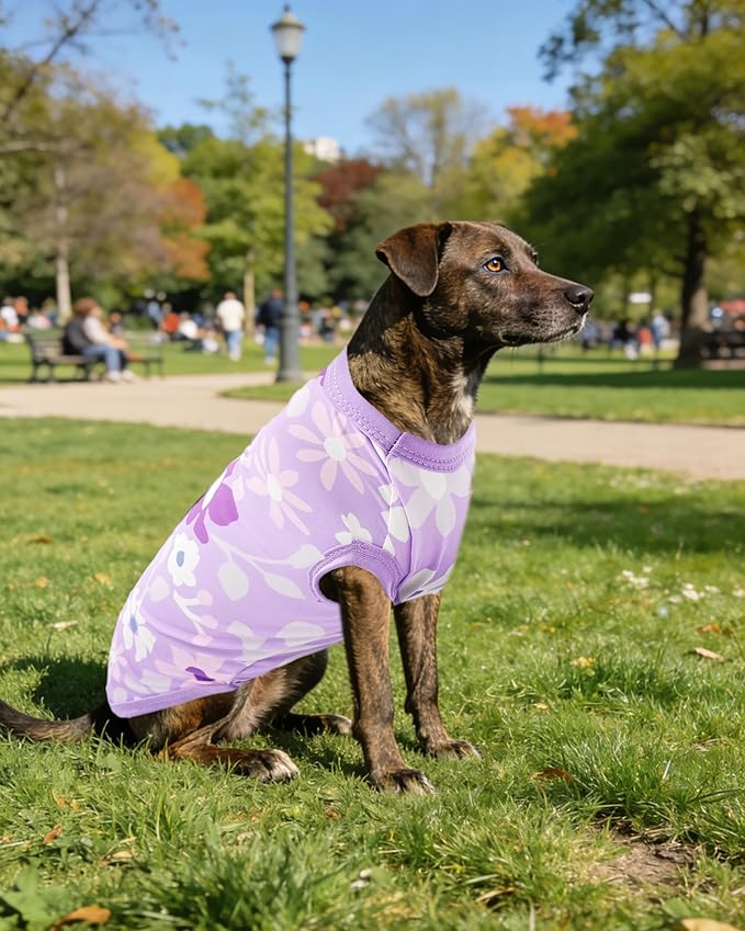 PET SHOW 4 Pack Summer Dog Shirts for Large Dogs Girl UPF 50+ UV Sun Protection Cooling Clothes Tank Top Floral Dog T-Shirts Pet Holiday Party Sleeveless Vest Pink(XX-Large)