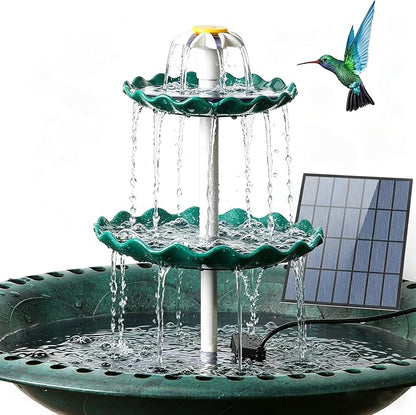 AISITIN 3‑Tier Solar Bird Bath Fountain with 3.5W Solar Water Pump | DIY Outdoor Water Feature for Garden, Patio, Backyard, Attracts Wild Birds, Works as Bird Feeder – Cascading Water Flow