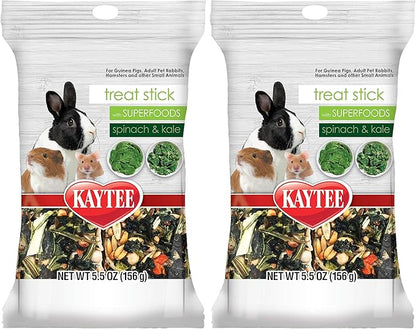 Kaytee Small Animal Treat Stick with Superfoods, Spinach & Kale, 5.5 oz (Pack of 2)