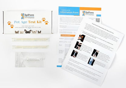 Pet Age Test for Dogs & Cats - Includes Wellness Insights for Your Pet’s Life Stage - At Home Epigenetic Biomarker Testing Kit, Great for Rescued Pets