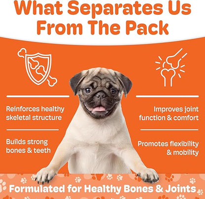 Canine Maintenance Formula- Lactoferrin-Based Bone and Joint Supplement for Dogs- 90 Ct Chewable Tablets, Liver and Sausage Flavor