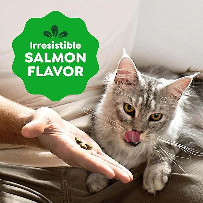 Greenies Cat Treats, Feline Smartbites, Skin & Fur Health, Crunchy and Soft Cat Treats, Salmon Flavor, 2.1 oz. Pack