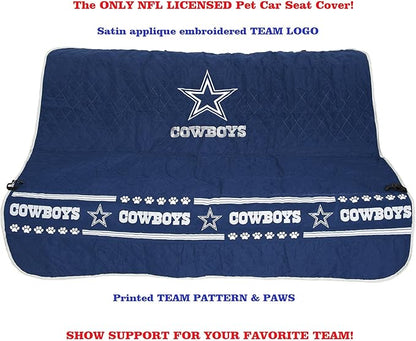 Pets First NFL CAR SEAT COVER - DALLAS COWBOYS Waterproof, Non-slip BEST Football LICENSED PET SEAT cover for DOGS & CATS,55 x 50 Inches