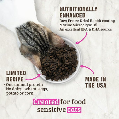 Rawz Real Rabbit Dry Food for Cats with Freeze Dried Coating (1.75 Pounds) Made in USA