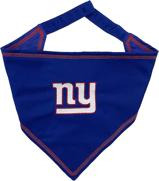 NFL New York Giants TIE Bandana, Large/X-Large. Dog Bandana Scarf Bib for Pet Cat Dog. The Ultimate Game-Day, Party Bandana