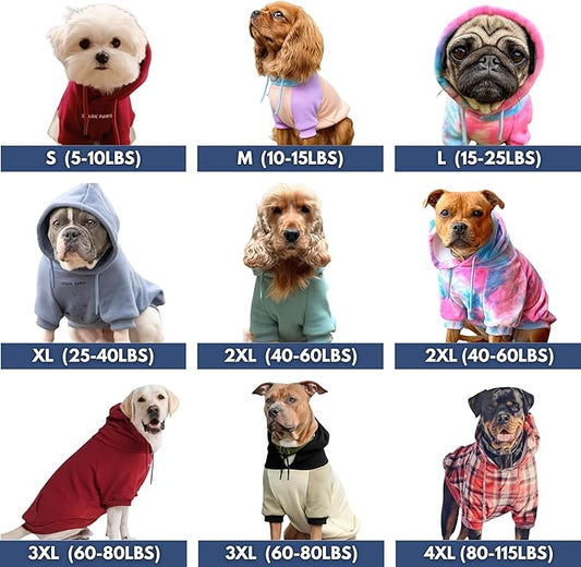 Spark Paws Dog Hoodie – Premium Dog Sweater for Small, Medium, and Large Dogs | Warm Outfits for French Bulldogs, Pitbull, Puppy, Winter Jacket Alternative - Snow Cone - 2XL