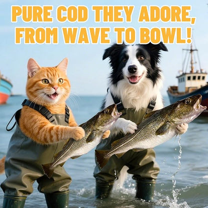 Just Try 4.76 oz Freeze-Dried Cod Bites for Dogs & Cats - High Protein, Low Fat Dog Treats - Grain-Free, Omega-3 for Joint Health