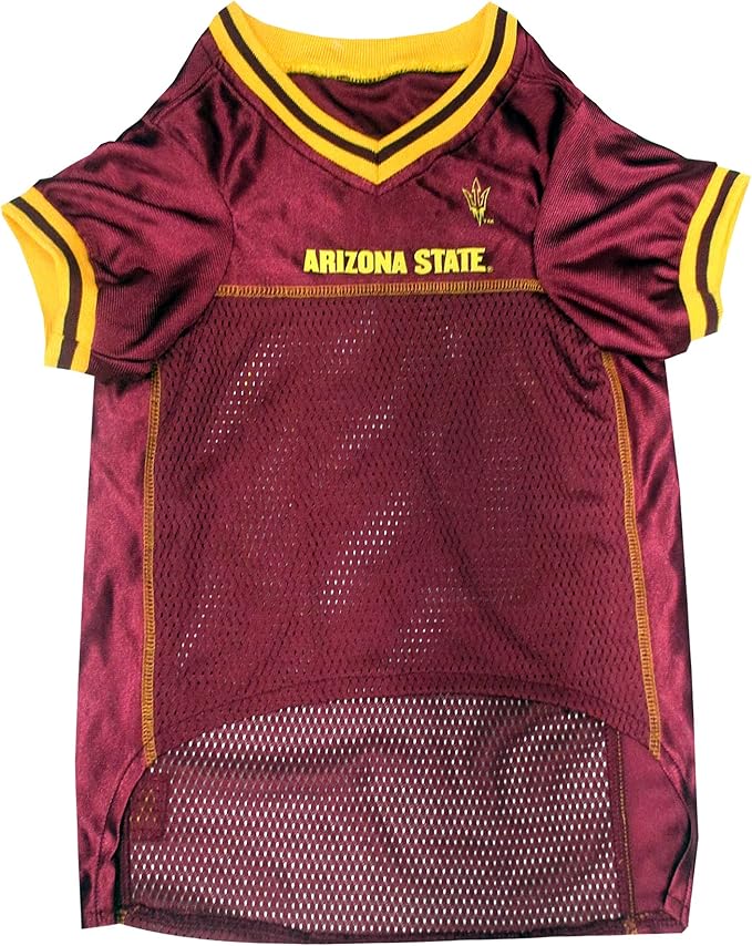 Pets First NCAA College Arizona State University Mesh Jersey for Dogs & Cats, Small. Licensed Big Dog Jersey with Your Favorite Football/Basketball College Team (Pack of 2)