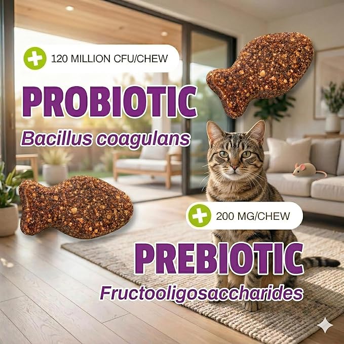 Pet Naturals Daily Probiotic Soft Chews for Cats, Digestive and Immune Support Supplement for Cats, 100 Million CFU Per Chew, Value Size, Duck, 160 Count